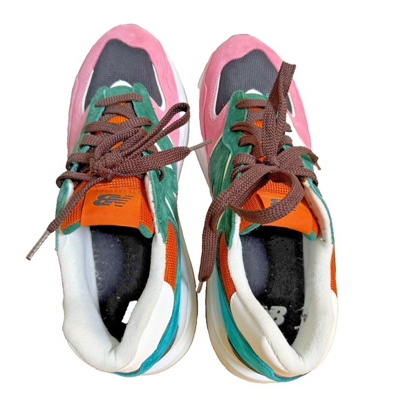 New Balance 57/40 MENS 11.5 PRE-OWNED Pink Lemonade Green Black Orange M5740FM1 - Picture 3 of 17